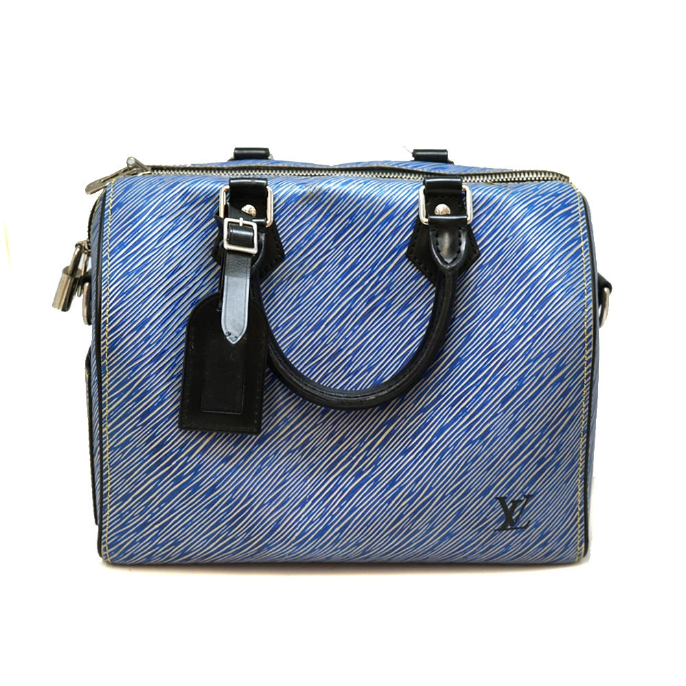 Louis Vuitton Speedy Epi Denim Blue Handbag